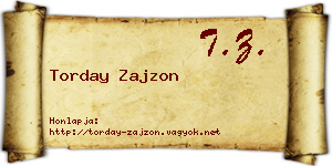 Torday Zajzon névjegykártya